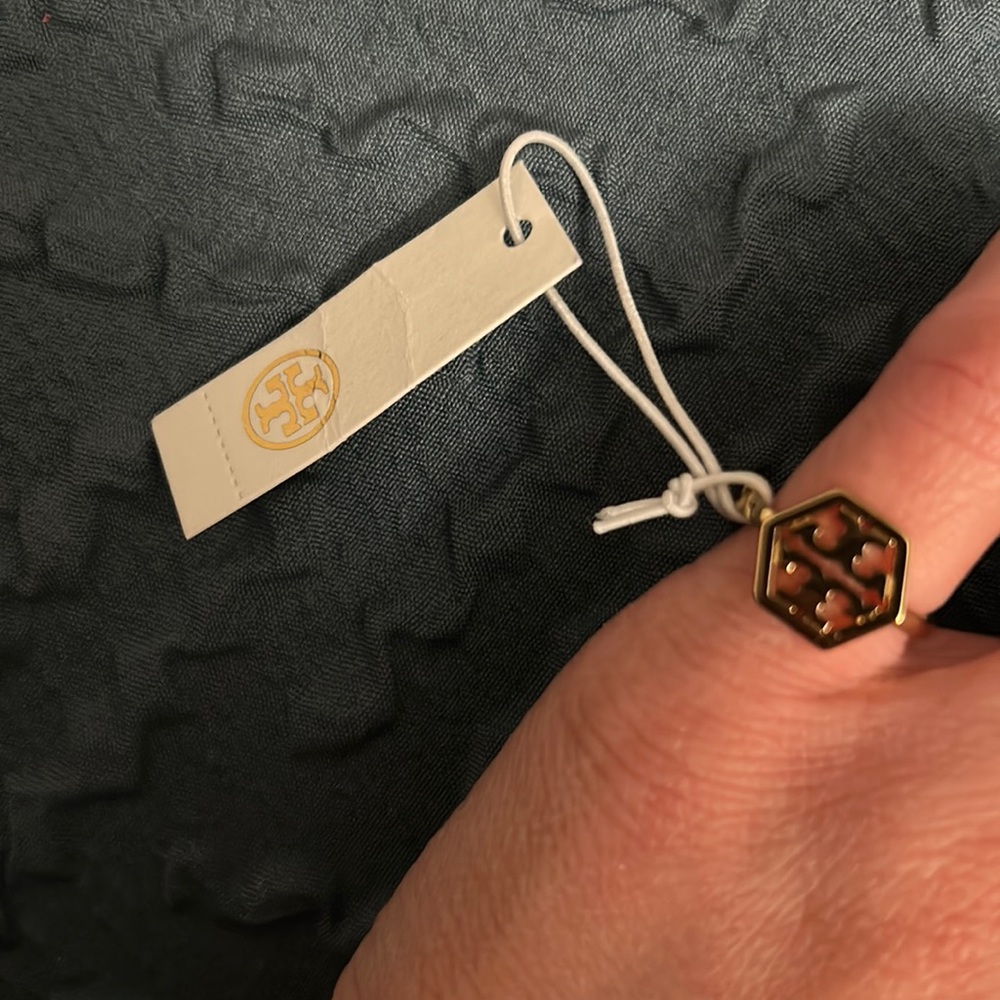 Tory Burch Hex logo ring (NWT)